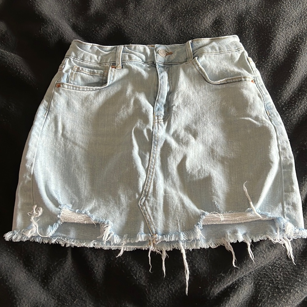 short denim skirt